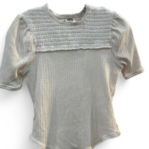 Women's‎ cream peasant basic staple top by free people size Xs (xs1)